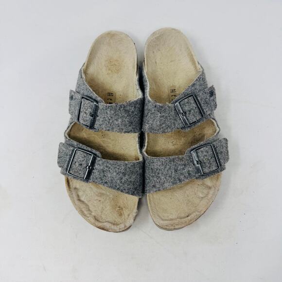 Birkenstock Arizona Wool Felt Gray Double Strap Sandals Size 41 EU 10 US - Picture 4 of 10
